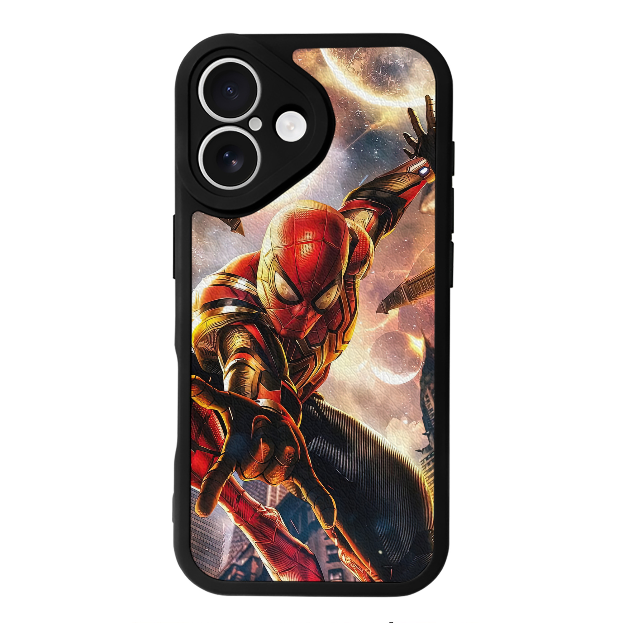 Spider Man スパイダーマン 【iPhone 16シリーズ対応】シリコンスマホケース（レザー調） 材質：シリコン